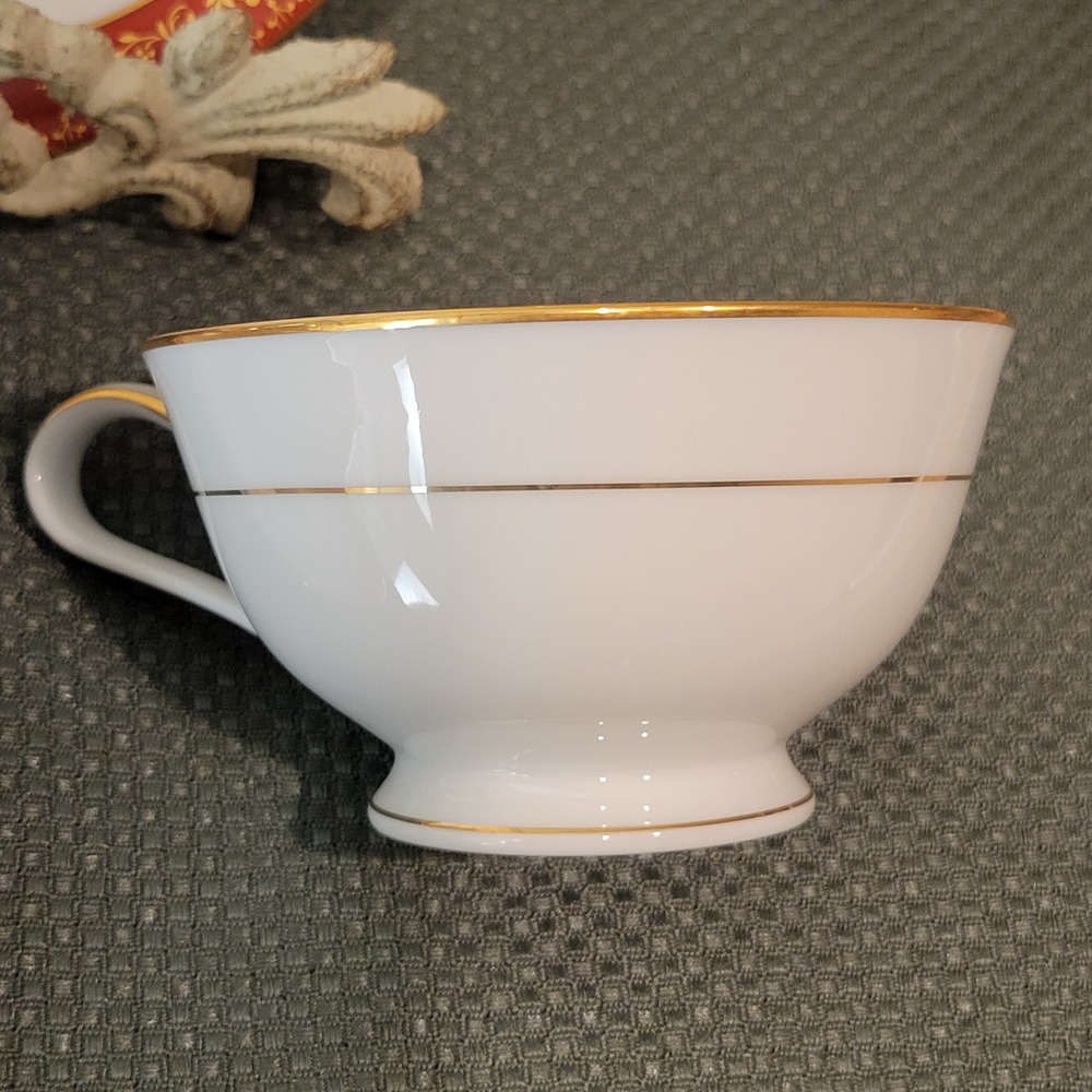 Noritake Goldhill Japan Tea Cup and Saucer Set of 2‎ Red Gold Floral Trim - Picture 6 of 6
